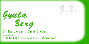 gyula berg business card